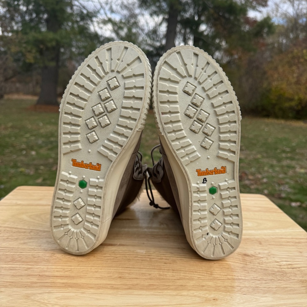 Timberland Skyla Bay Fold Down Fleece Boots Olive Nubuck Lace Up 6 - Picture 9 of 14